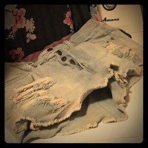 Jean shorts size 16 high rise stretch. Never worn.